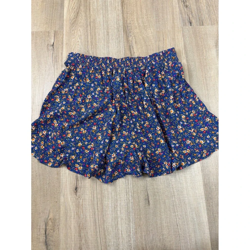 American Eagle Navy Floral Ruffle Skort Womens Small‎ Ditsy Boho Viscose 1906